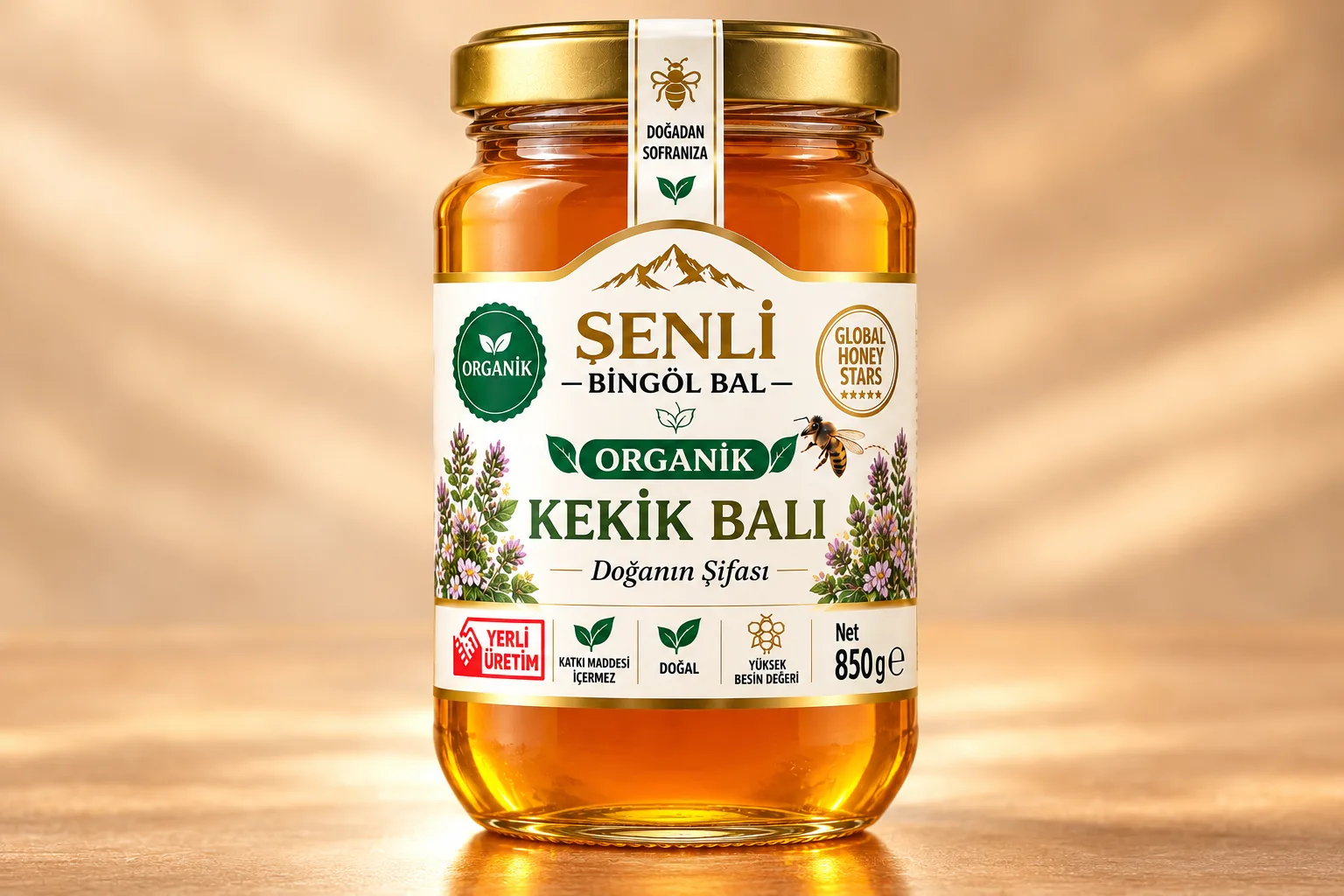  ORGANİK KEKİK SÜZME BAL (850G)